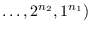 $\ldots, 2^{n_{2}}, 1^{n_{1}})$
