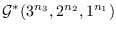 $\mathcal{G}^{*}(3^{n_{3}}, 2^{n_{2}},
1^{n_{1}})$