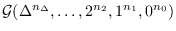 $\mathcal{G}(\Delta^{n_{\Delta}},\ldots, 2^{n_{2}}, 1^{n_{1}},
0^{n_{0}})$
